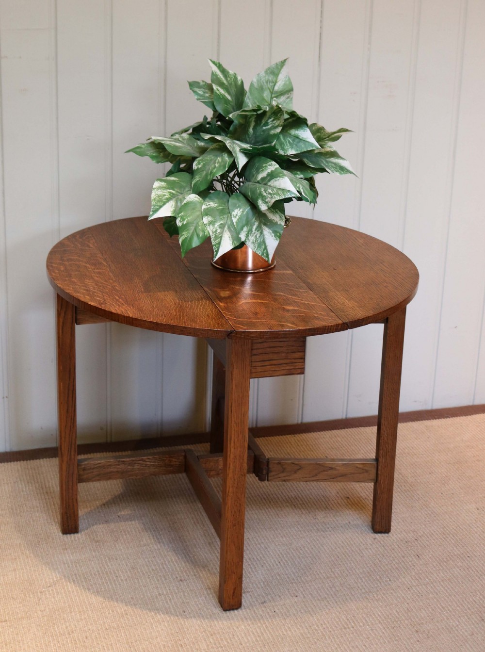 Small Light Oak Drop Leaf Table View VII