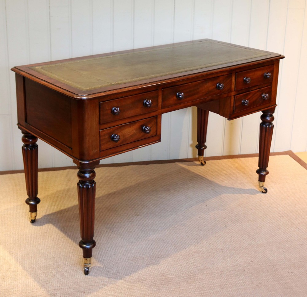 Mahogany Leather Top Desk View III