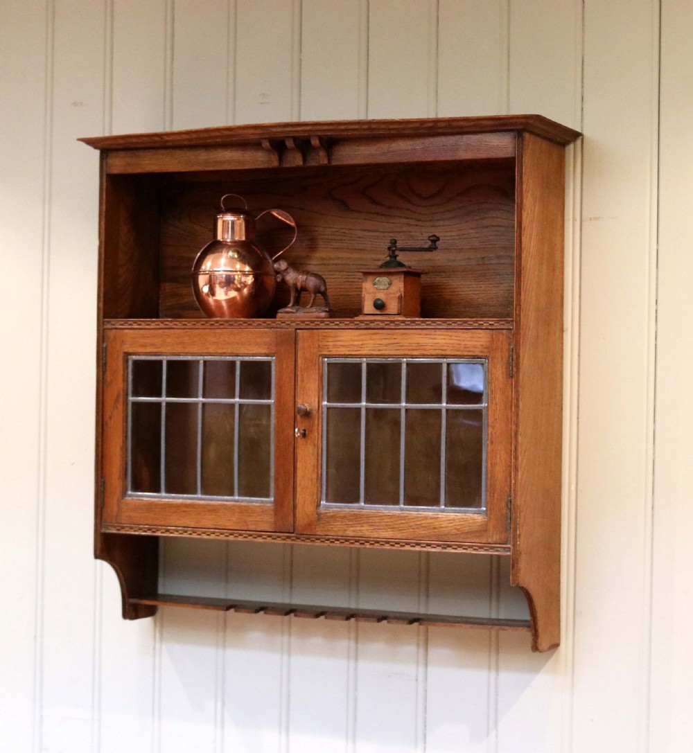 Oak Arts And Crafts Wall Cabinet 