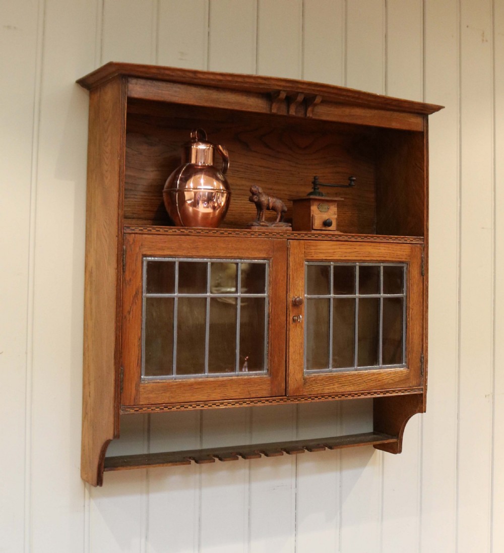 Oak Arts And Crafts Wall Cabinet  View V