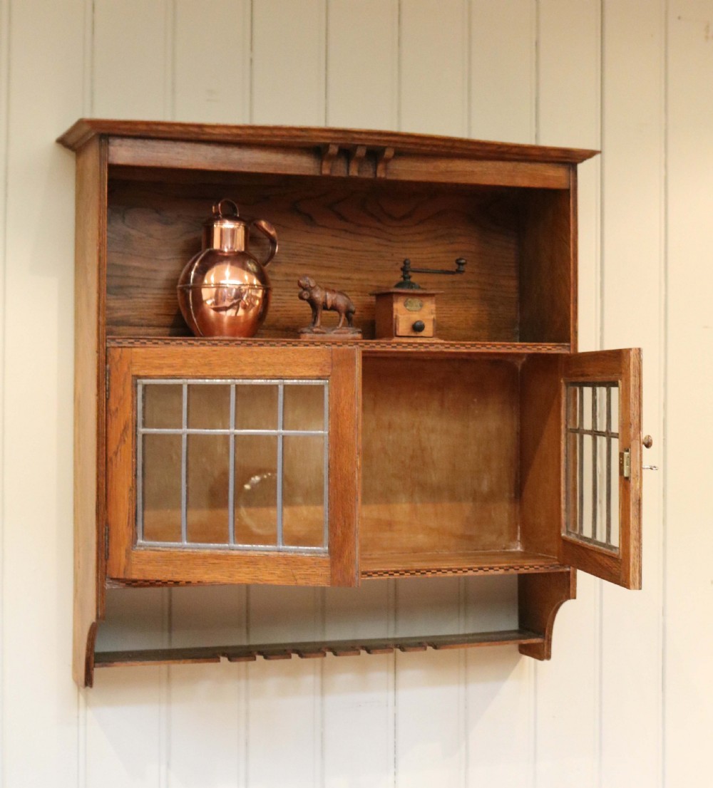 Oak Arts And Crafts Wall Cabinet  View VI
