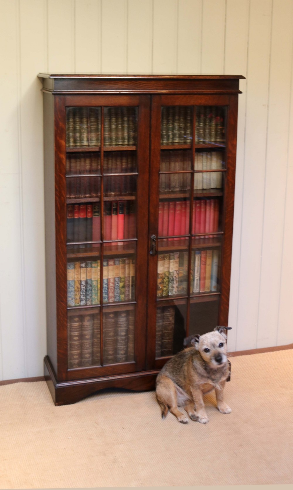 Oak Glazed Bookcase  View V