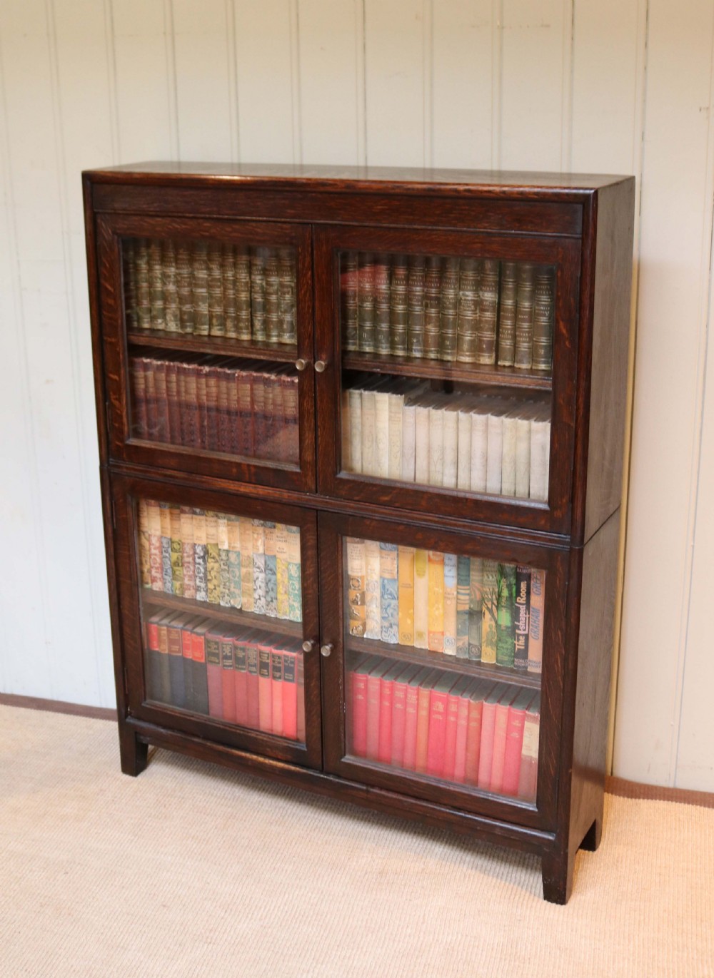1920s Oak Two Section Bookcase View V