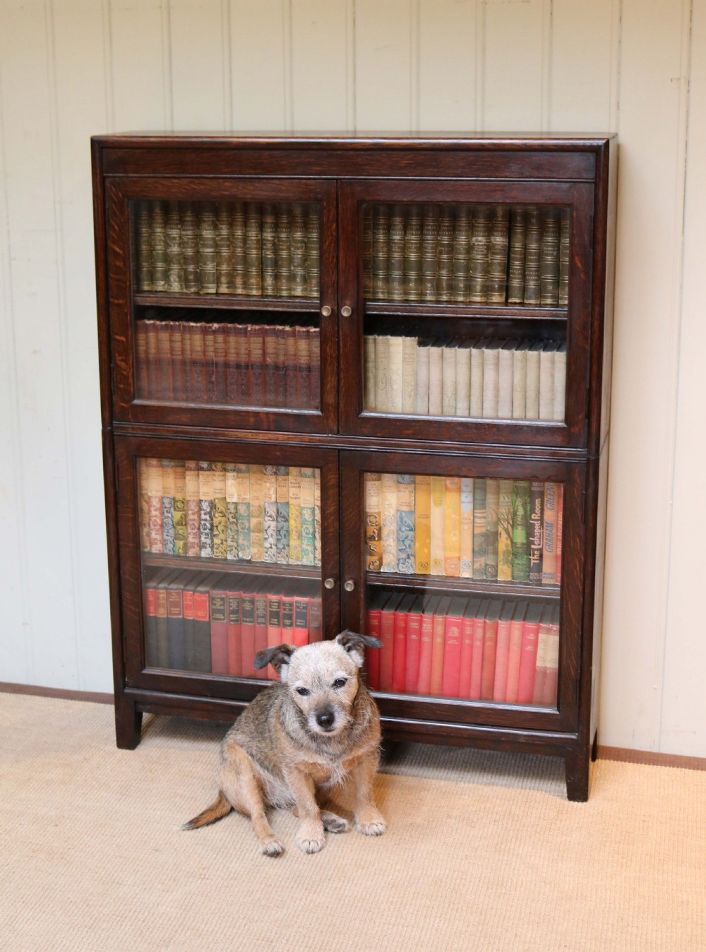 1920s Oak Two Section Bookcase View VI