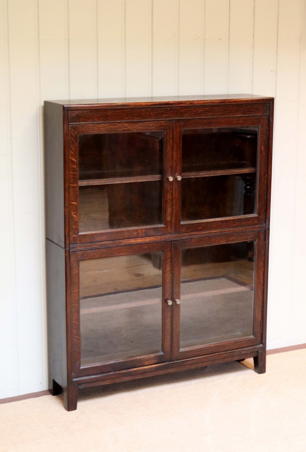 1920s Oak Two Section Bookcase View VIII