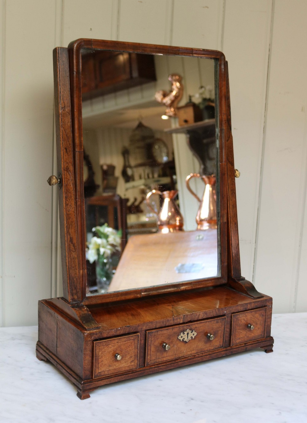 Georgian Walnut Dressing Table Mirror 