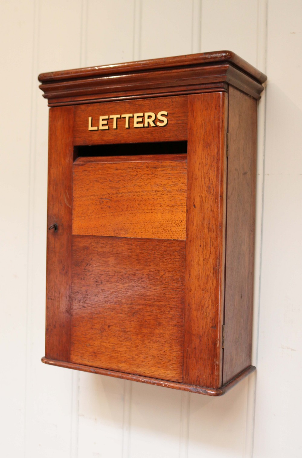 Edwardian Mahogany Wall Mounted Post Box  View III