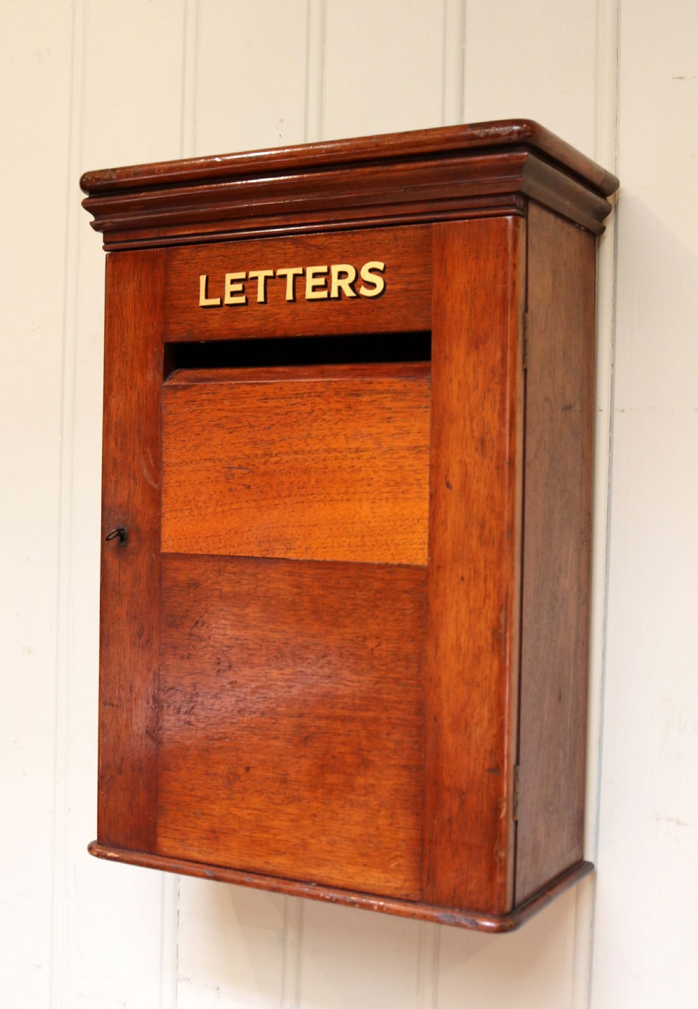 Edwardian Mahogany Wall Mounted Post Box  View VI
