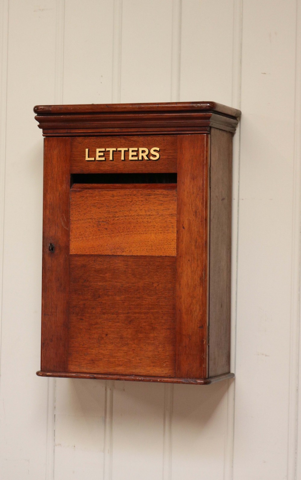 Edwardian Mahogany Wall Mounted Post Box  View VIII