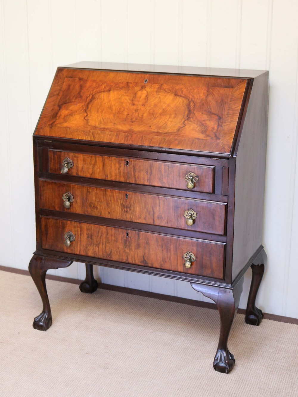 Queen Anne Style Walnut Bureau View II
