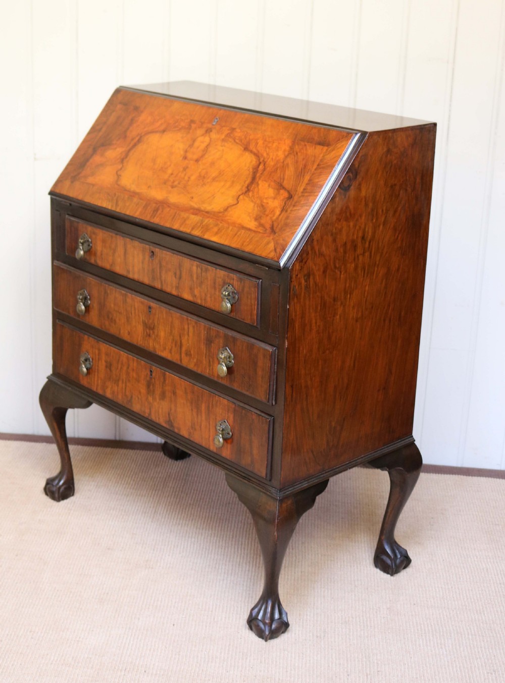 Queen Anne Style Walnut Bureau View VIII