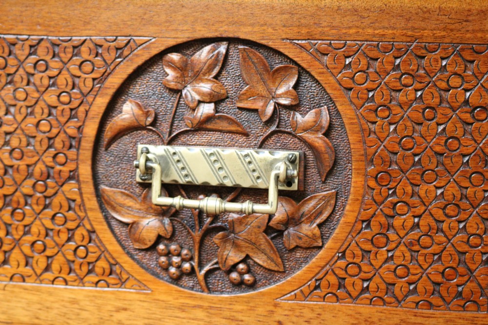 Solid Walnut Asethetic Movement Chest Of Drawers View XII
