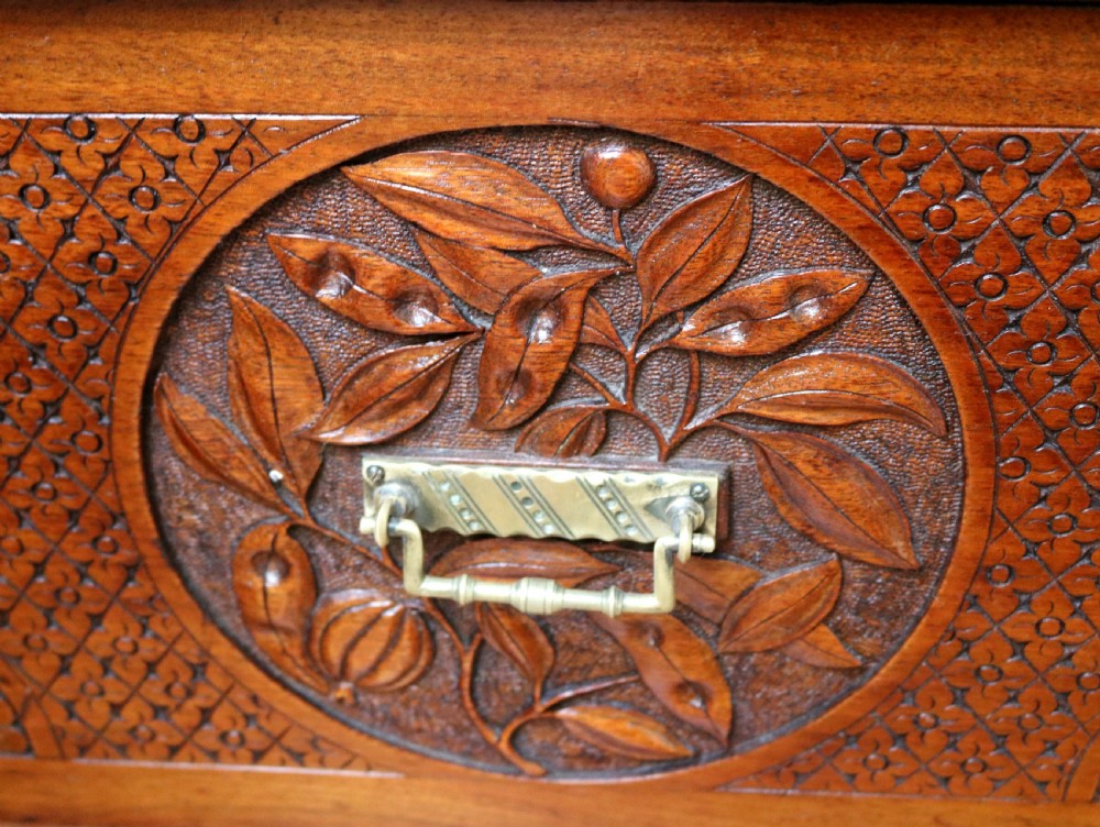 Solid Walnut Asethetic Movement Chest Of Drawers View XIV