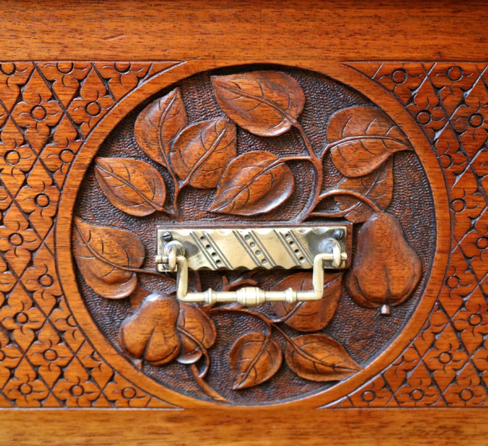 Solid Walnut Asethetic Movement Chest Of Drawers View XVII