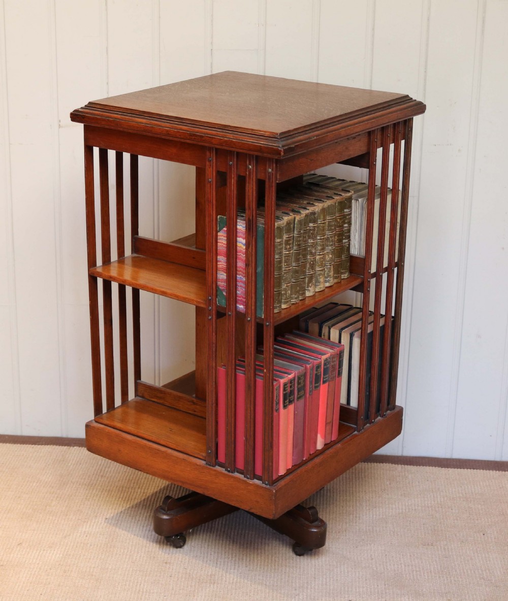 Oak Revolving Bookcase View III