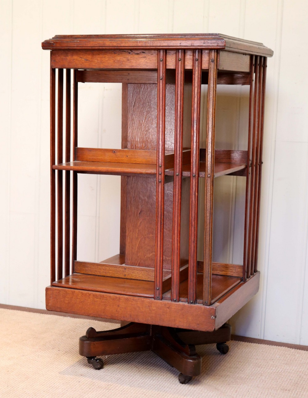 Oak Revolving Bookcase View VIII