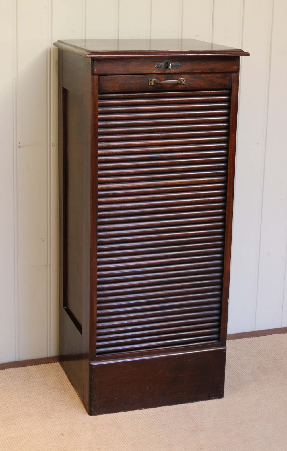 Mahogany Single Tambour Front Filing Cabinet  View IV