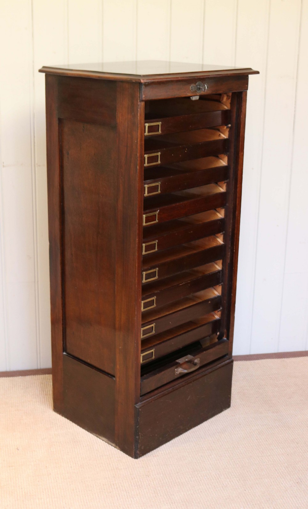 Mahogany Single Tambour Front Filing Cabinet  View VII