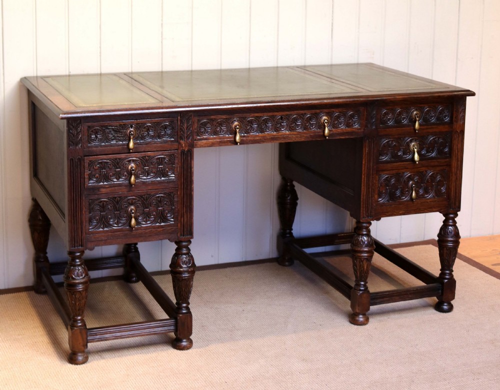 Substantial Dark Oak Desk View VII