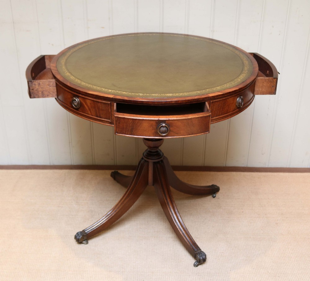 Regency Style Mahogany Drum Table View II