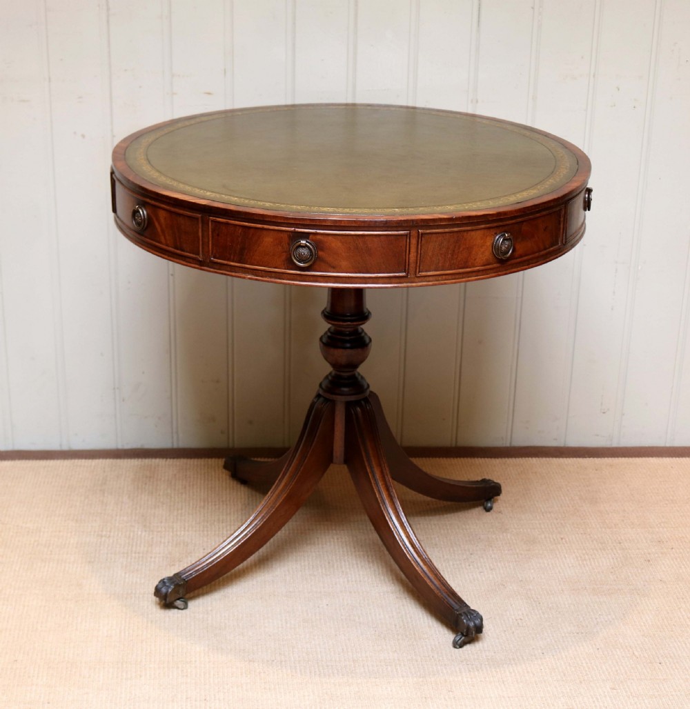 Regency Style Mahogany Drum Table View IV