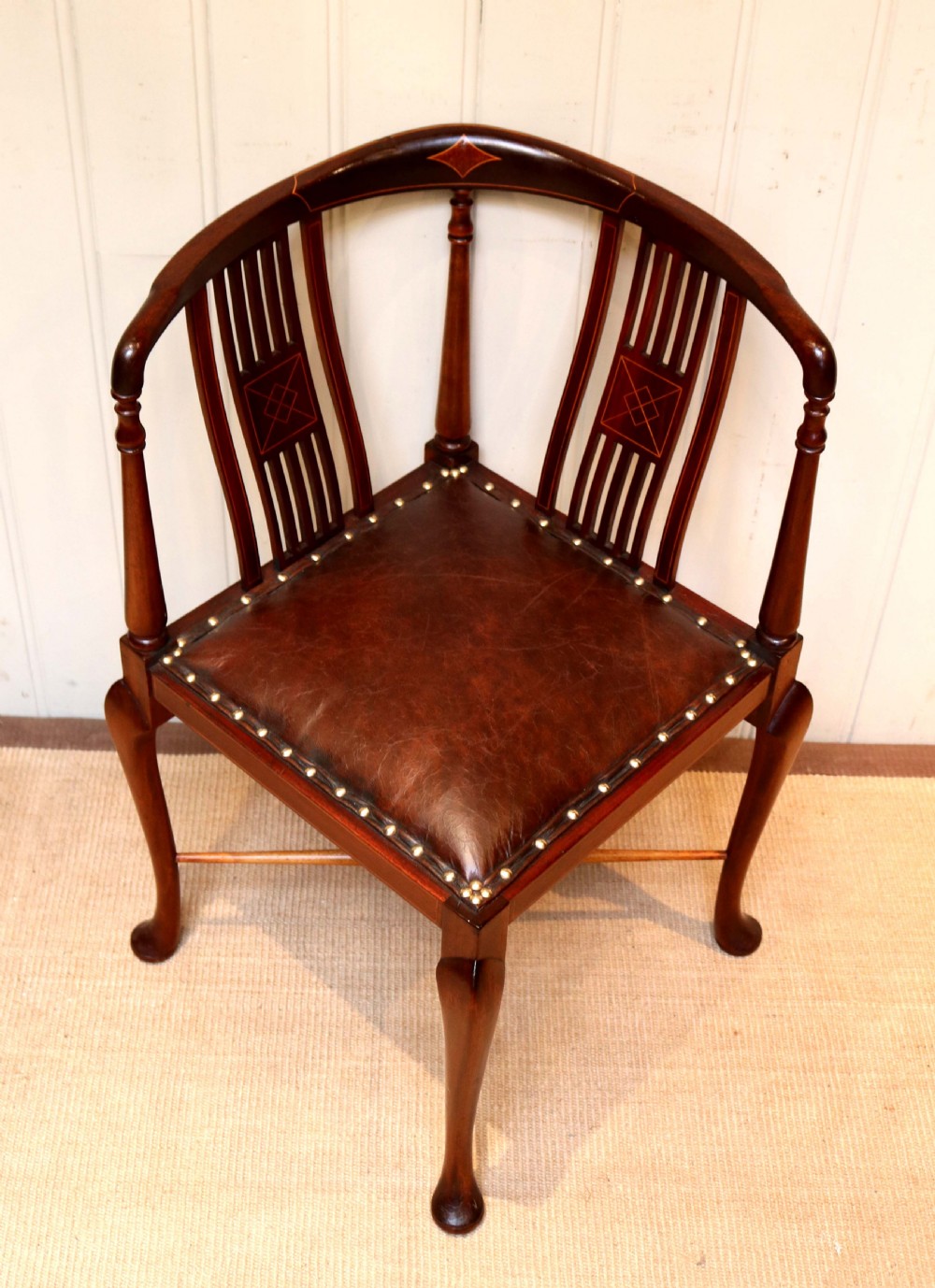 Edwardian Mahogany Inlaid Corner Chair  View V