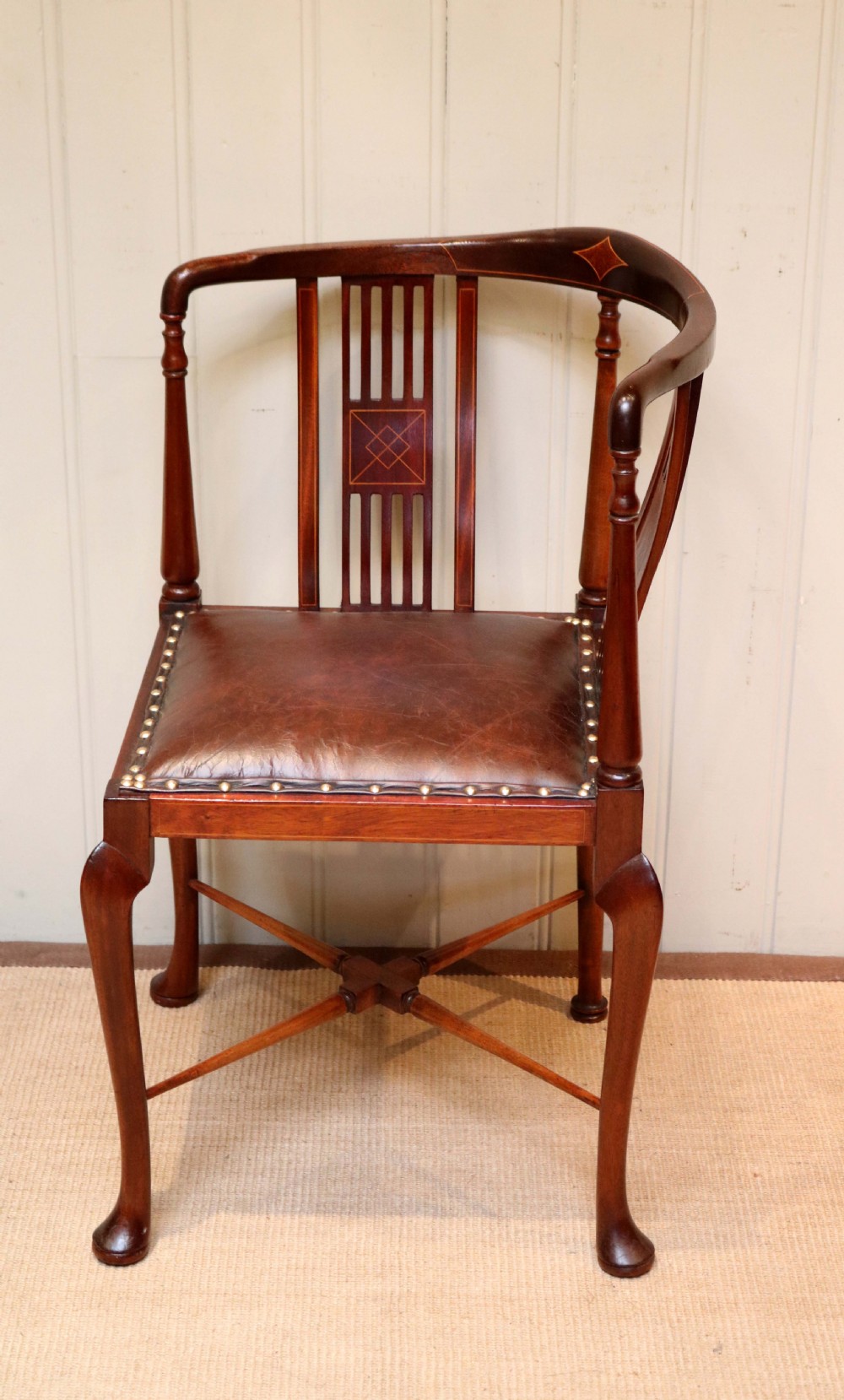 Edwardian Mahogany Inlaid Corner Chair  View VII