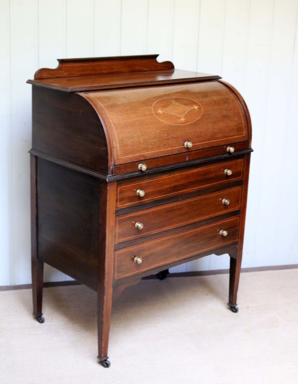 Edwardian Mahogany Roll Top Bureau  View X