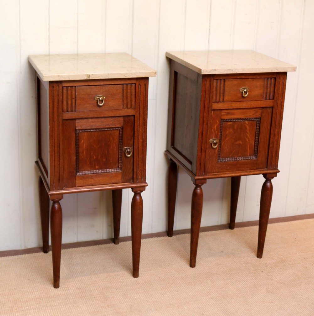 Pair Of French Oak Bedside Cabinets