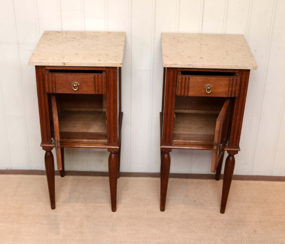 Pair Of French Oak Bedside Cabinets View V