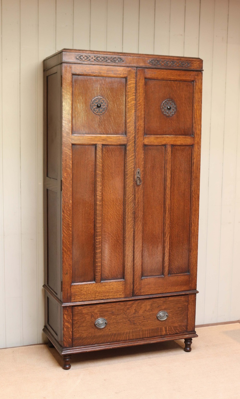 Small Oak Two Door Wardrobe
