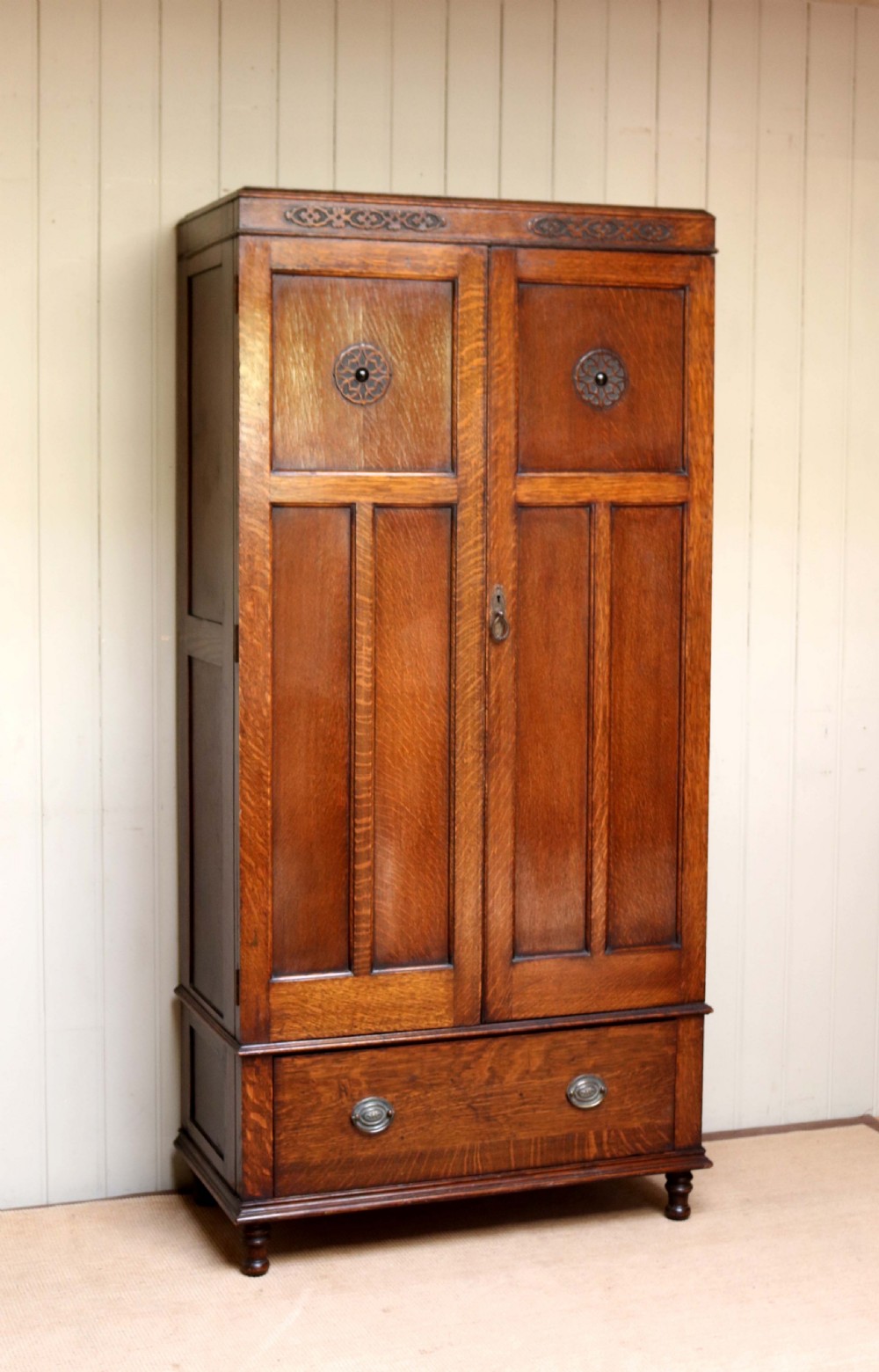 Small Oak Two Door Wardrobe View III