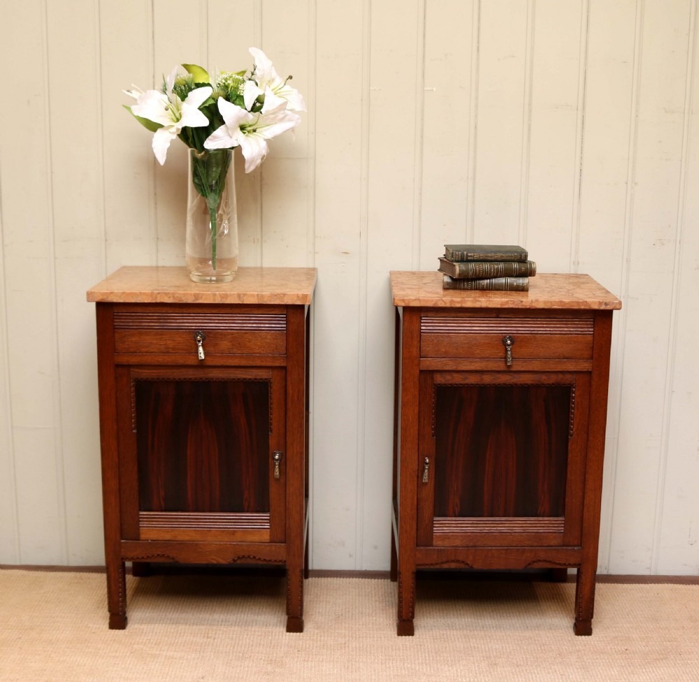 Pair Of French Marble Top Bedside Cabinets View V
