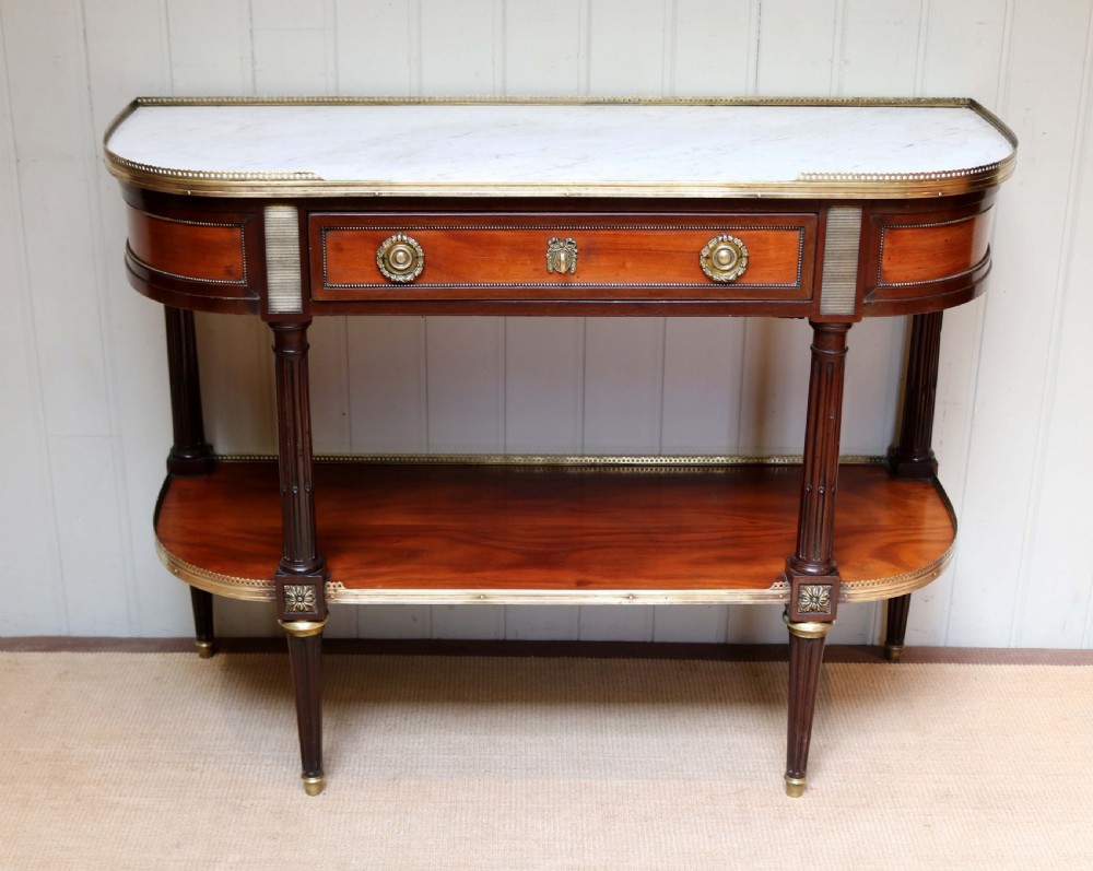 Mahogany Marble Top Console Table  View VI