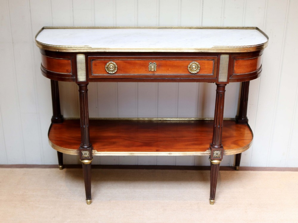 Mahogany Marble Top Console Table  View VIII