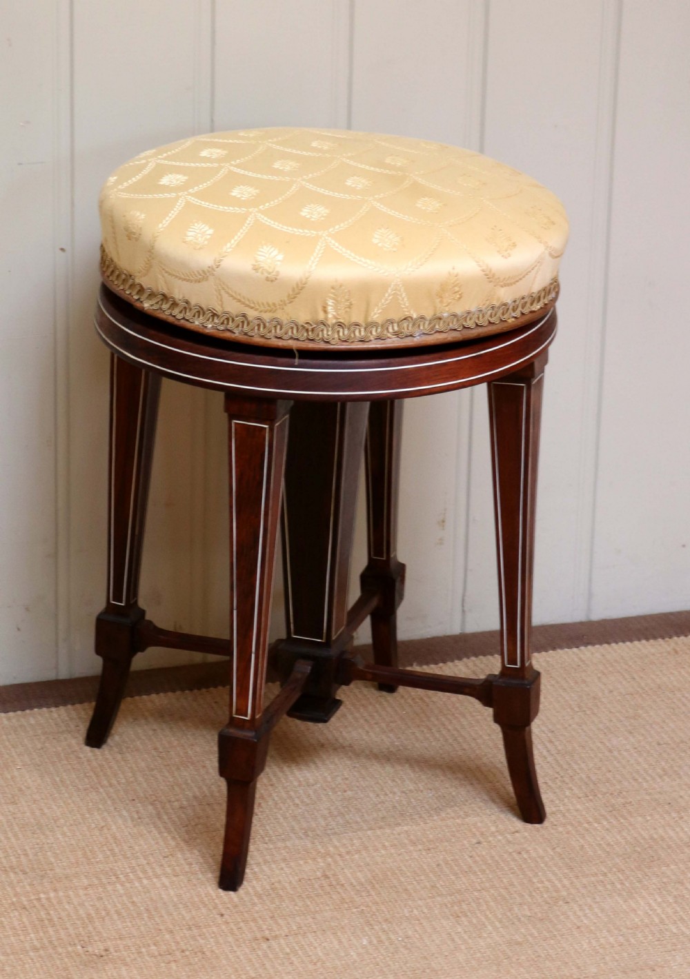 Late Victorian Rosewood Adjustable Piano Stool  View V