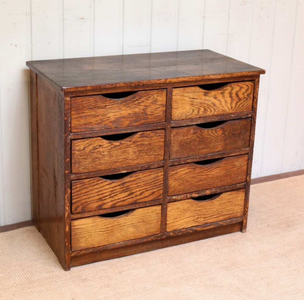 Oak Chest Of Eight File Drawers  View II
