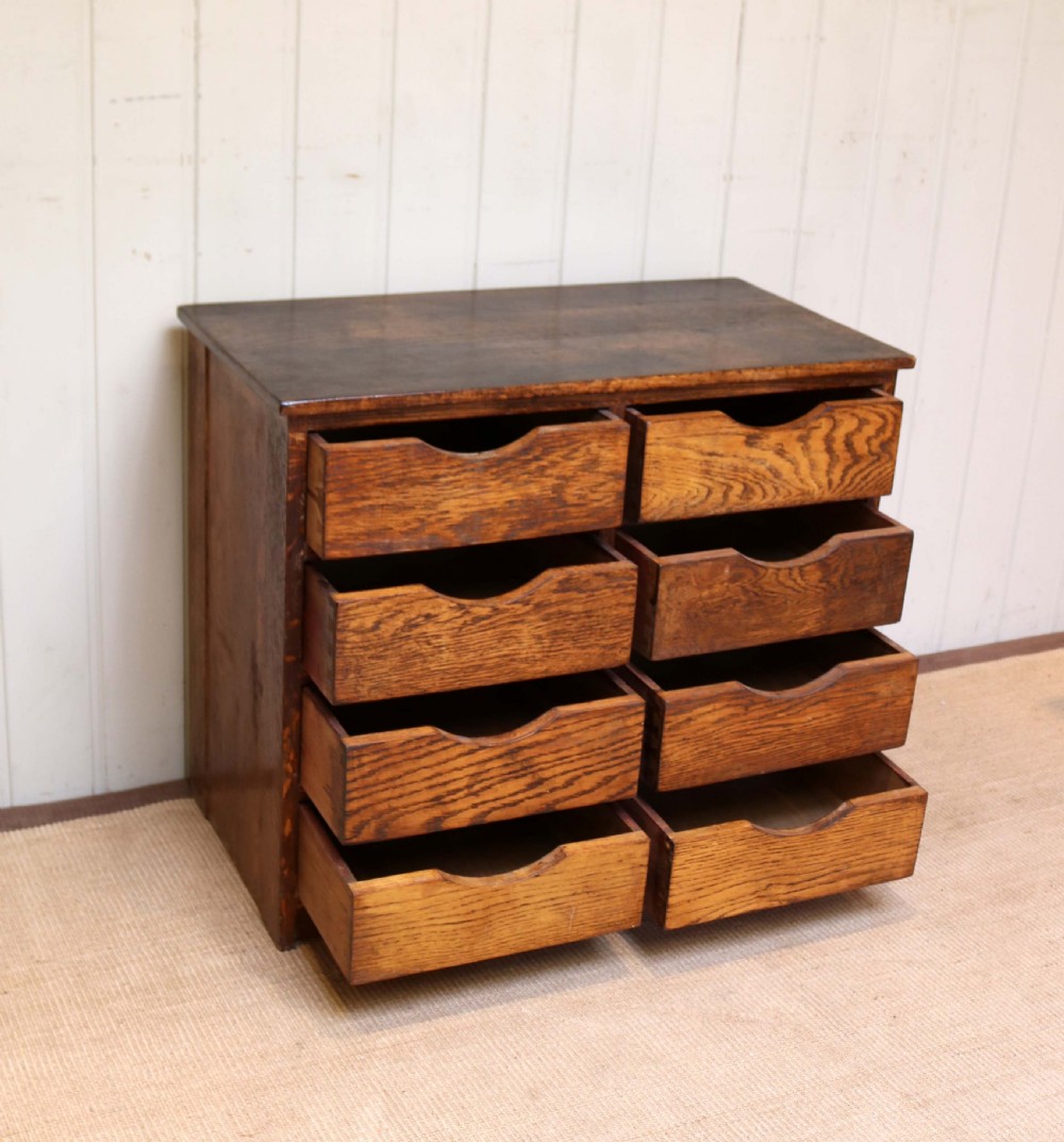 Oak Chest Of Eight File Drawers  View IV
