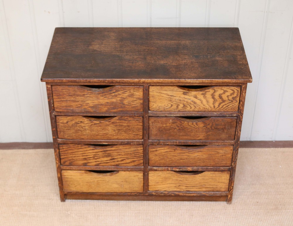 Oak Chest Of Eight File Drawers  View V