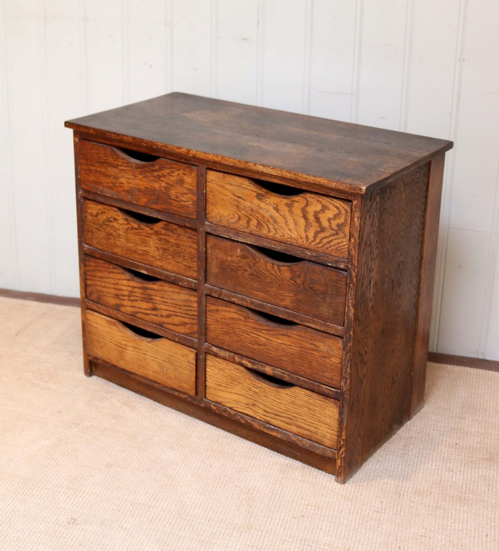 Oak Chest Of Eight File Drawers  View VII