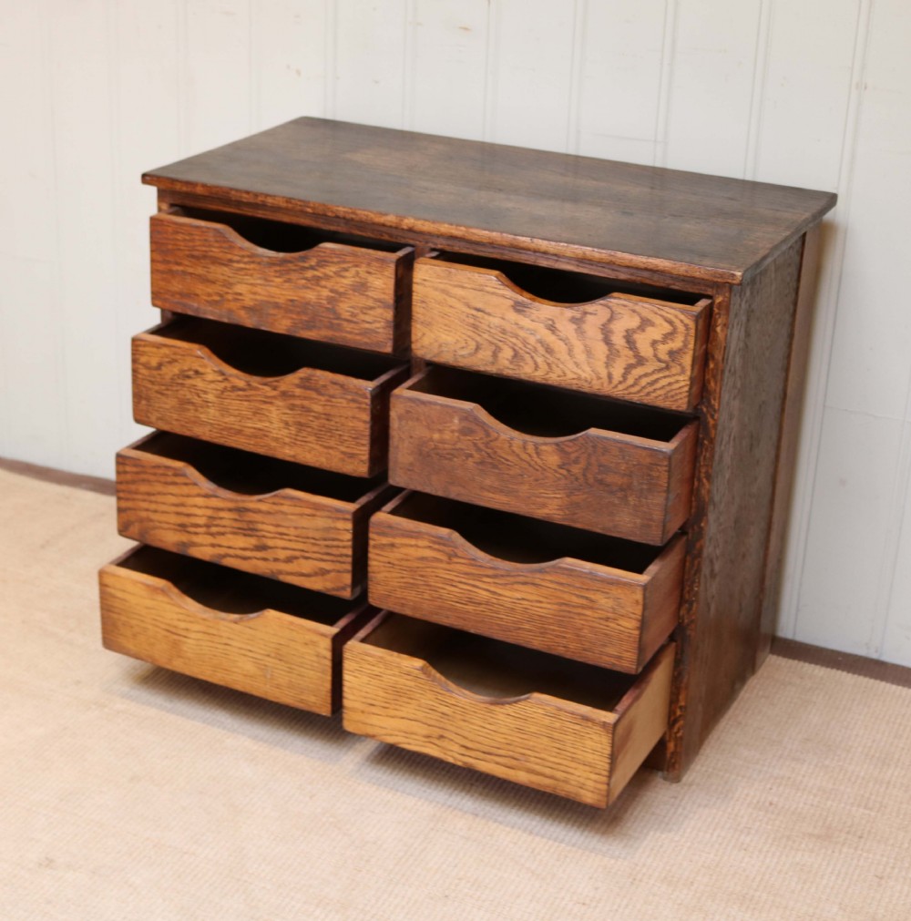 Oak Chest Of Eight File Drawers  View VIII