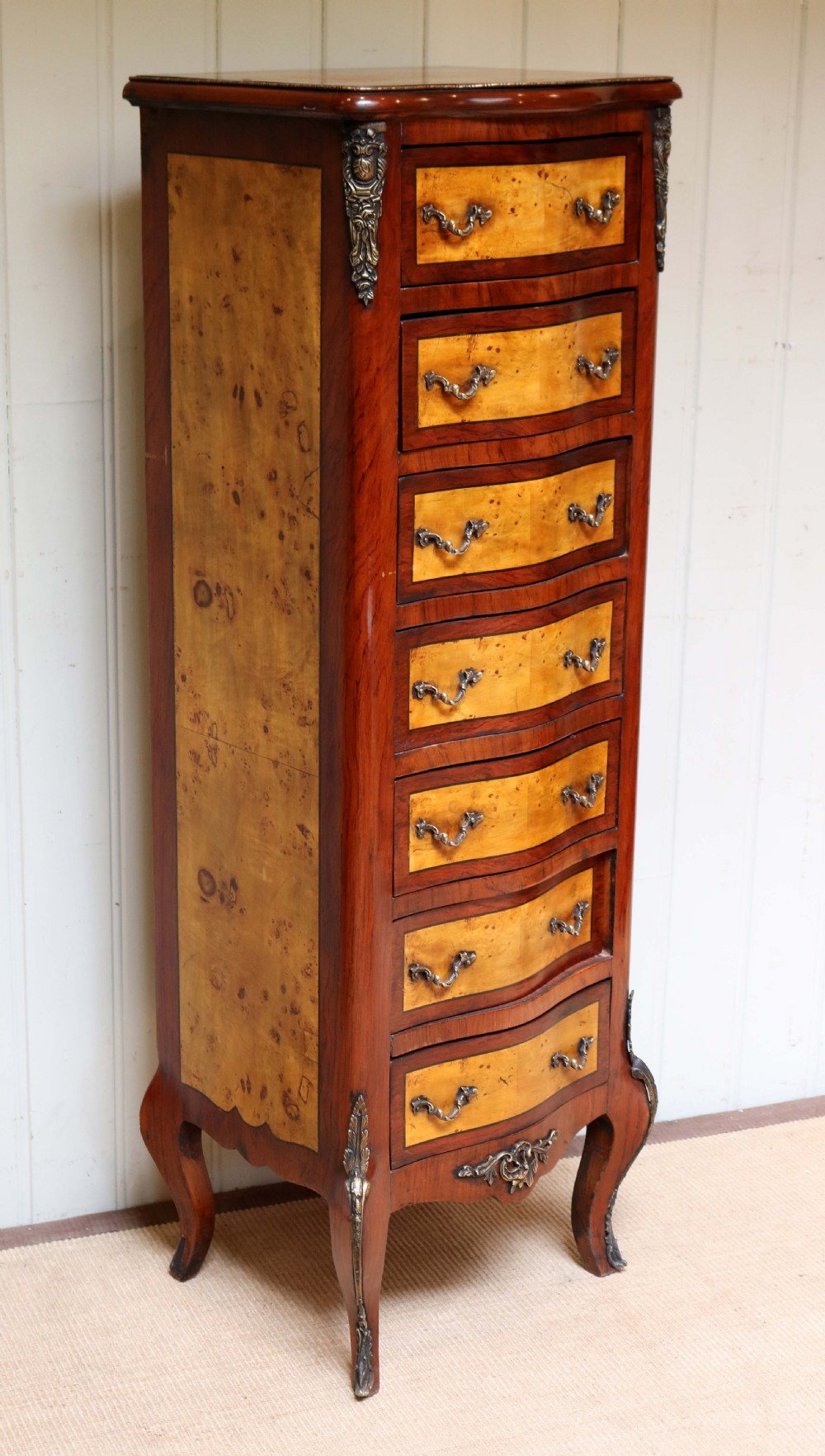 Tall Mahogany And Maple Chest