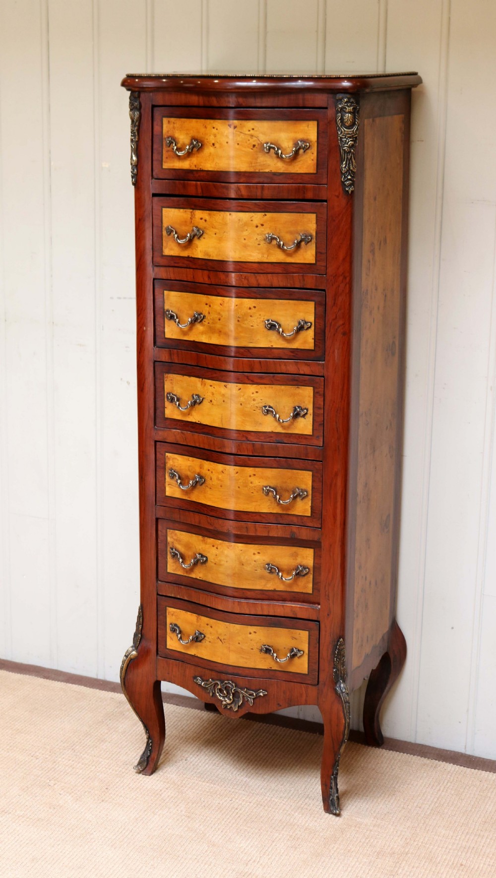 Tall Mahogany And Maple Chest View II