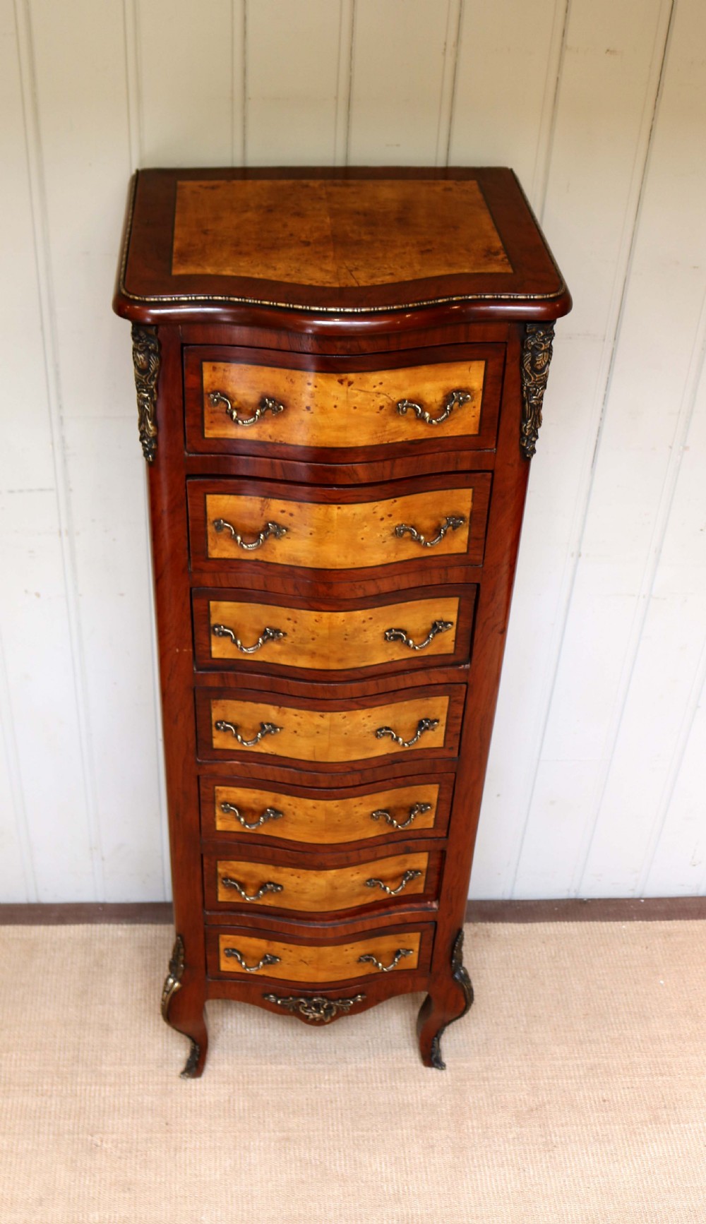Tall Mahogany And Maple Chest View IV