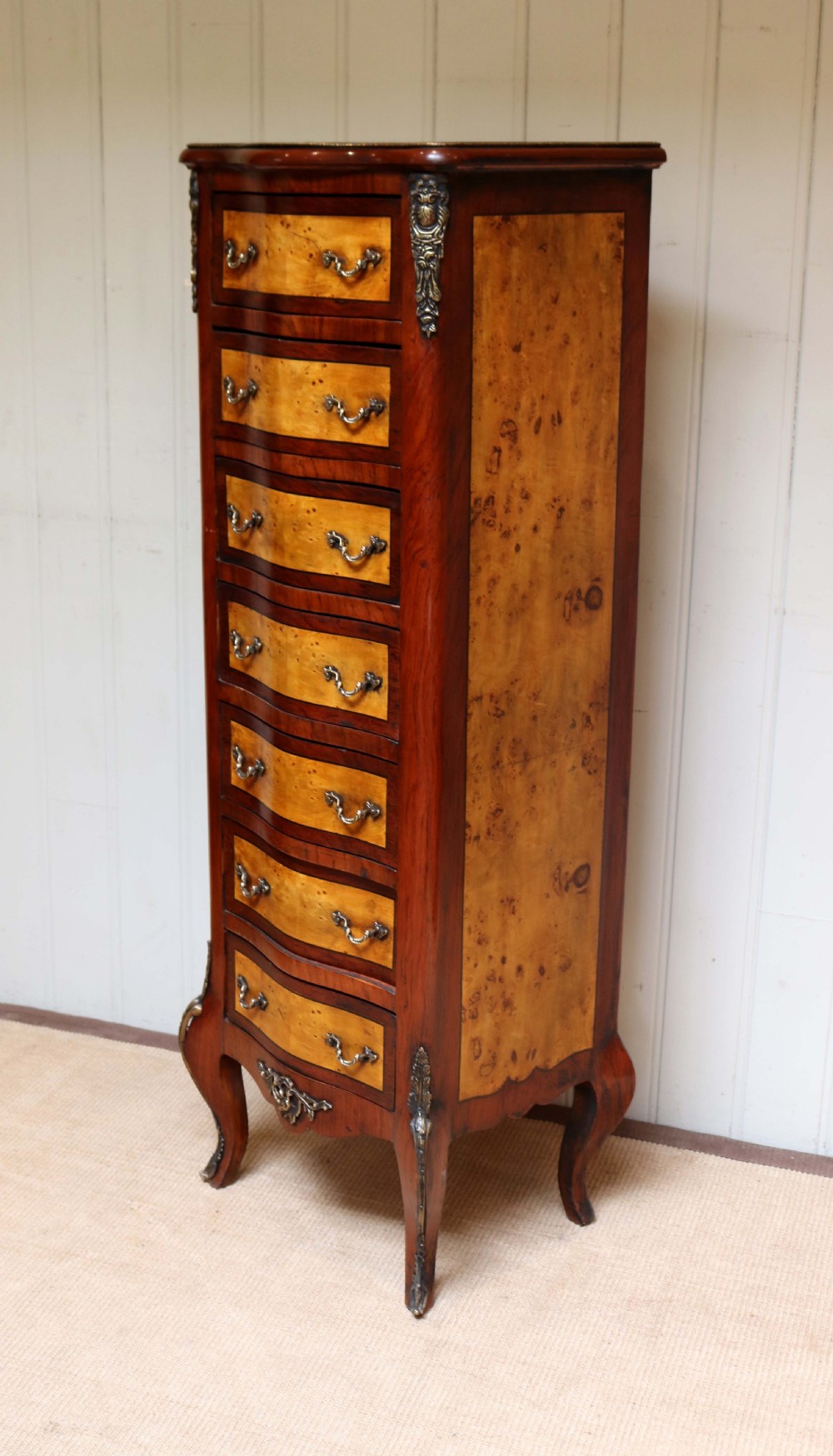 Tall Mahogany And Maple Chest View VI