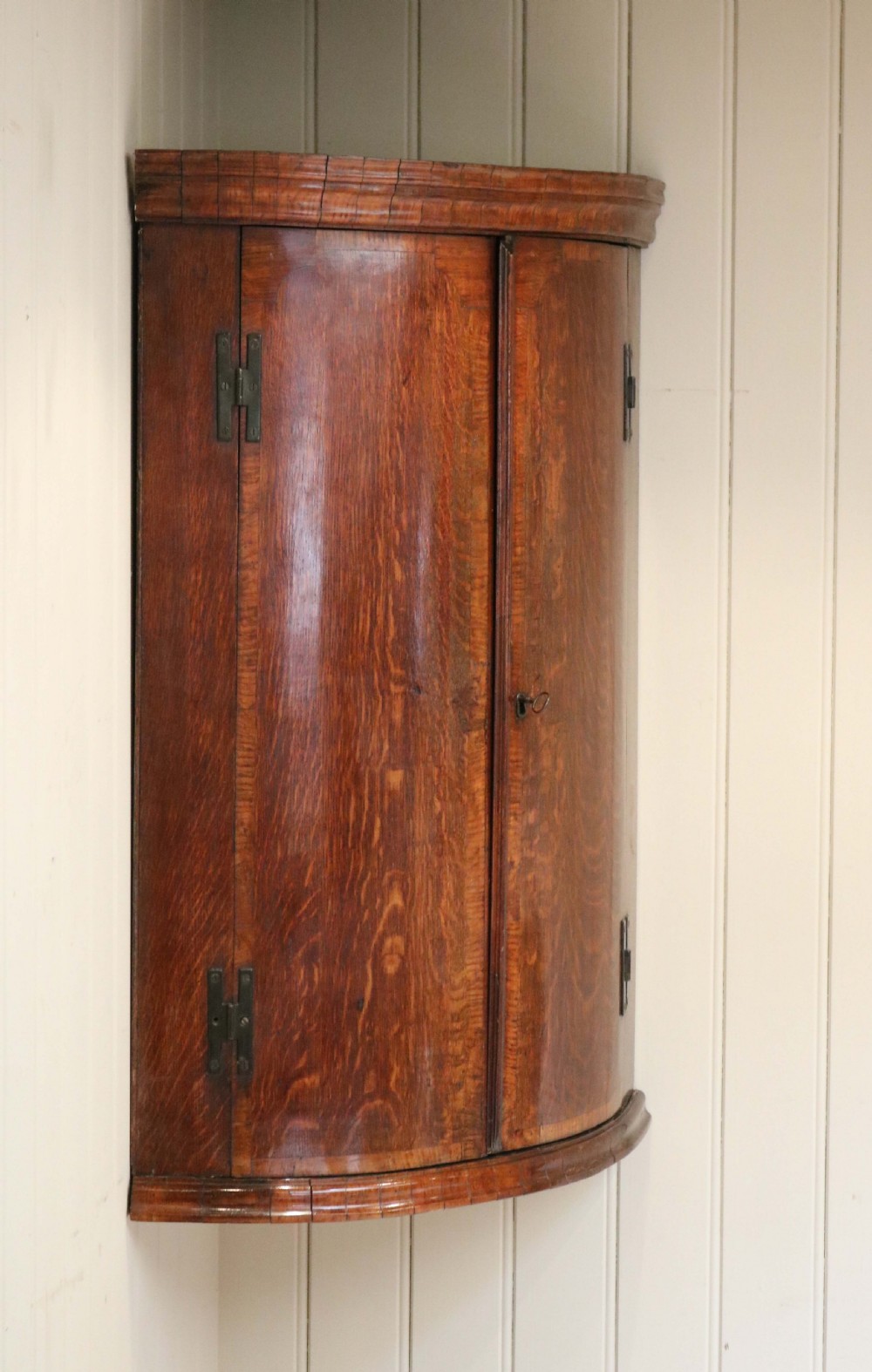 George III Bow Front Corner Cabinet 