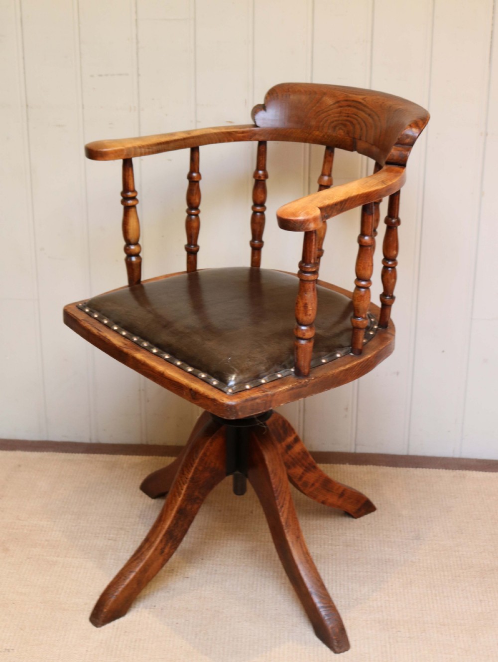 Oak And Leather Office Chair View III