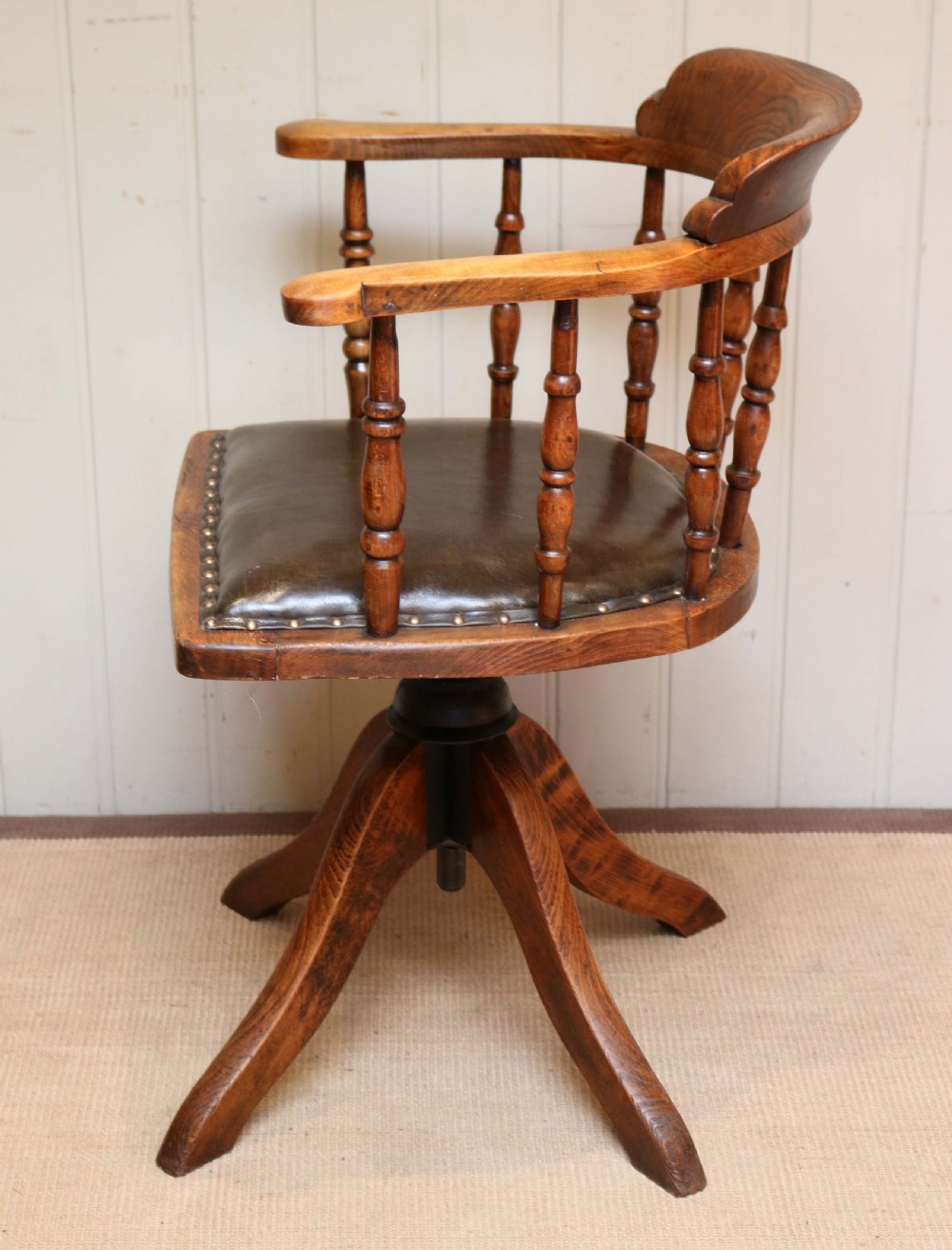 Oak And Leather Office Chair View V