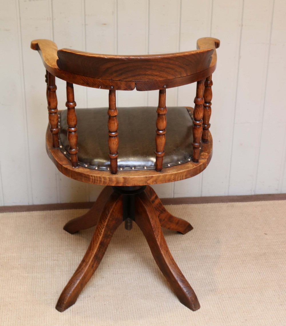 Oak And Leather Office Chair View VII