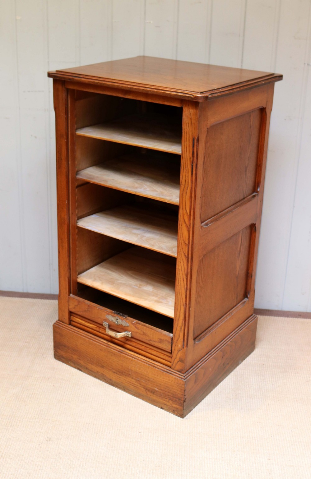 French Oak Tambour Front Filing Cabinet  View VI